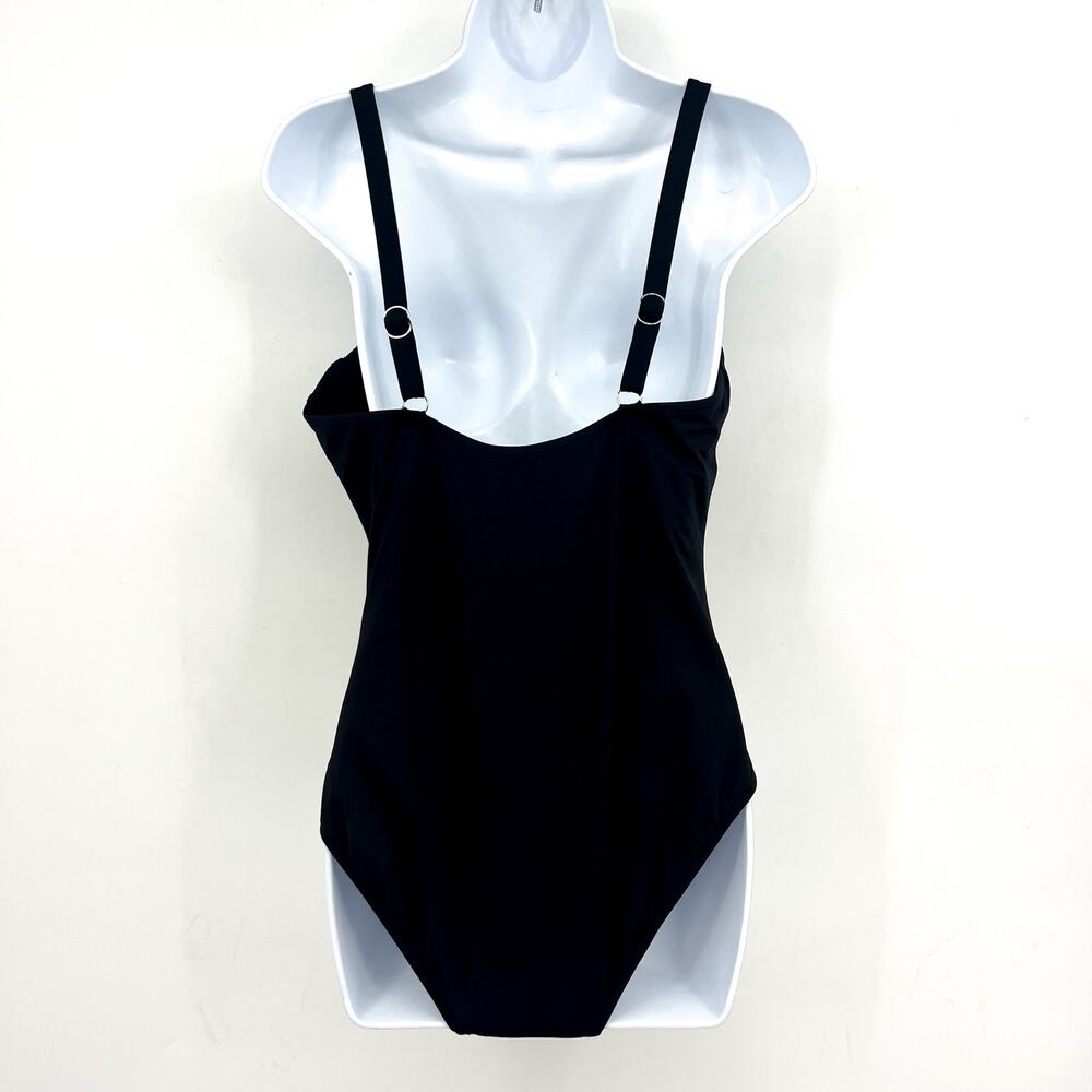 SEAFOLLY Women's Underwire One Piece Swimsuit Size 2 Black Ruched NWT - Picture 7 of 12